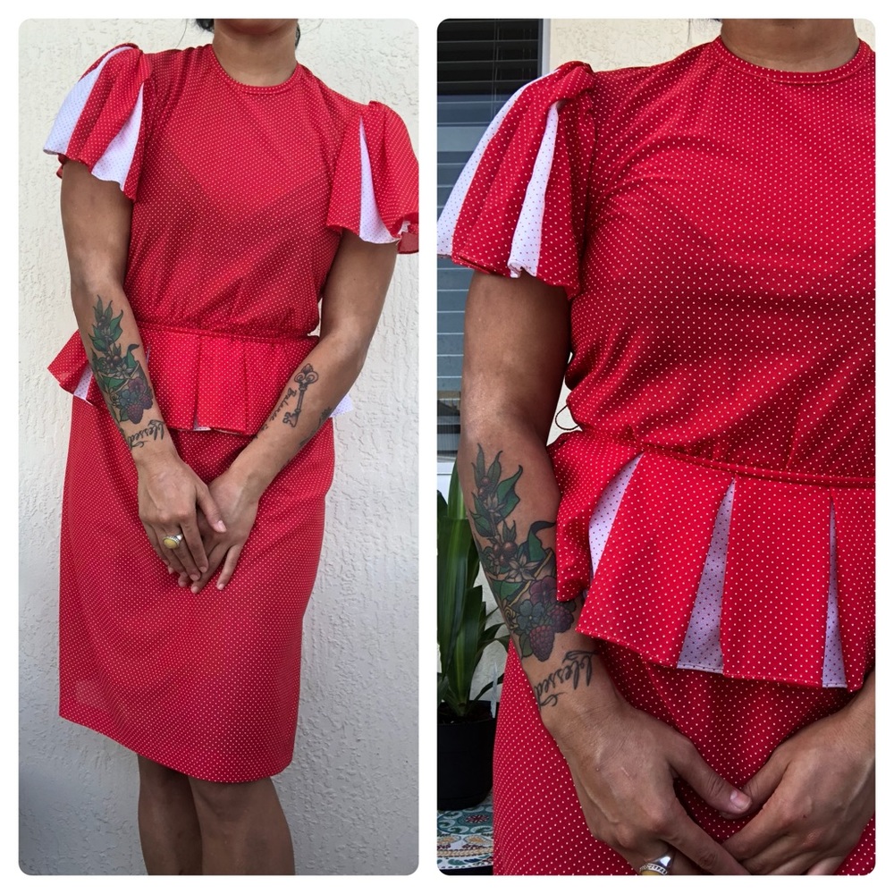 60s Red Polka Dot Dress!